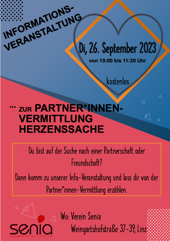 Informationsveranstaltung Partner:innen-Vermittlung Herzenssache